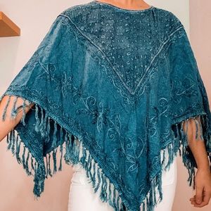 Denim poncho